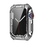 For Apple Watch Series 8 / 7 41mm Armor Diamond PC Toughened Film Integrated Protective Case(Silver) - 1