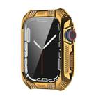 For Apple Watch Series 8 / 7 41mm Armor Diamond PC Toughened Film Integrated Protective Case(Gold) - 1