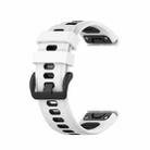 For Garmin Fenix 7 22mm Two-color Silicone Jack Watch Band(White Black) - 1