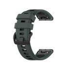 For Garmin Fenix 7 22mm Two-color Silicone Jack Watch Band(Dark Green Black) - 1