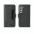 For Samsung Galaxy S21 5G Dual Buckle Card Wallet Calf Leather Phone Case(Green) - 1