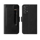 For Samsung Galaxy A72 5G / 4G Dual Buckle Card Wallet Calf Leather Phone Case(Black) - 1