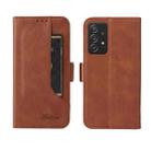 For Samsung Galaxy A72 5G / 4G Dual Buckle Card Wallet Calf Leather Phone Case(Brown) - 1