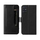For Samsung Galaxy A51 4G Dual Buckle Card Wallet Calf Leather Phone Case(Black) - 1