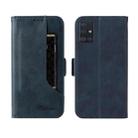 For Samsung Galaxy A51 4G Dual Buckle Card Wallet Calf Leather Phone Case(Blue) - 1