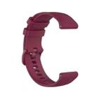 For Amazfit GTS 3 Checkered Silicone Watch Band(Wine red) - 1