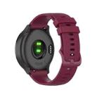 For Samsung Galaxy Watch3 45MM 22mm Checkered Silicone Watch Band(Wine red) - 1