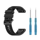 For Garmin Fenix 7X 26mm Solid Color Silicone Quick Release Watch Band(Black) - 1