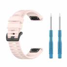 For Garmin Fenix 7X 26mm Solid Color Silicone Quick Release Watch Band(Light Pink) - 1