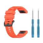 For Garmin Fenix 7X 26mm Solid Color Silicone Quick Release Watch Band(Coral Red) - 1