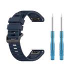 For Garmin Fenix 7X 26mm Solid Color Silicone Quick Release Watch Band(Midnight Blue) - 1