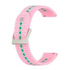 For Garmin Venu 2 Plus 20mm Silicone Watch Band(Pink Green) - 1