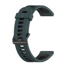 For Garmin Move Luxe 20mm Striped Mixed-Color Silicone Watch Band(Olive Green+Black) - 1