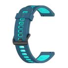For Garmin Move Style 20mm Striped Mixed-Color Silicone Watch Band(Dark Blue+Light Blue) - 1