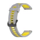 For Garmin Venu SQ 20mm Striped Mixed-Color Silicone Watch Band(Gray+Yellow) - 1