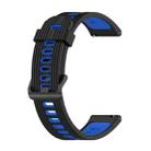 For Garmin Forerunner 645 Music 20mm Striped Mixed-Color Silicone Watch Band(Black+Blue) - 1