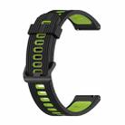 For Garmin Venu 2 Plus 20mm Striped Mixed-Color Silicone Watch Band(Black+Lime) - 1