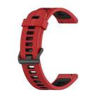 For Garmin Venu 2 Plus 20mm Striped Mixed-Color Silicone Watch Band(Red+Black) - 1