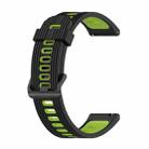 For Garmin Move Sport 20mm Striped Mixed-Color Silicone Watch Band(Black+Lime) - 1