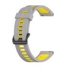 For Garmin Move Sport 20mm Striped Mixed-Color Silicone Watch Band(Gray+Yellow) - 1