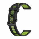 For Garmin Move 3 20mm Striped Mixed-Color Silicone Watch Band(Black+Lime) - 1
