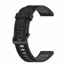 For Garmin Move 3 20mm Striped Mixed-Color Silicone Watch Band(Black+Gray) - 1