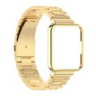 For Xiaomi Redmi Watch 2 2 in 1 Three-bead Metal Watch Band with Watch Frame(Gold) - 1