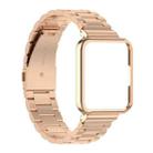 For Xiaomi Redmi Watch 2 2 in 1 Three-bead Metal Watch Band with Watch Frame(Rose Gold) - 1