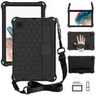 For Galaxy Tab A8 10.5 2021 X200/X205 Honeycomb EVA+PC Tablet Case with Strap(Black+Black) - 1