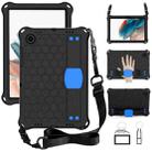 For Galaxy Tab A8 10.5 2021 X200/X205 Honeycomb EVA+PC Tablet Case with Strap(Black+Blue) - 1