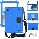 For Galaxy Tab A8 10.5 2021 X200/X205 Honeycomb EVA+PC Tablet Case with Strap(Blue+Black) - 1