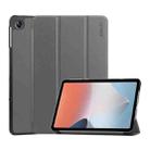 For OPPO Pad Air ENKAY Tri-fold Custer Texture Leather Smart Tablet Case(Grey) - 1