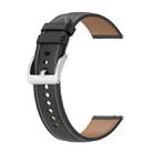 For Huawei Watch 3 / Watch 3 Pro Calf Texture Sewing Thread Watch Band (Black) - 1