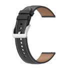 For Huawei Watch GT 2 Pro / Watch GT 2e / Watch GT 42mm / 46mm Calf Texture Sewing Thread Watch Band (Black) - 1