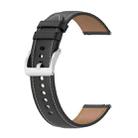 For Huawei Watch GT2 46mm Calf Texture Sewing Thread Watch Band (Black) - 1