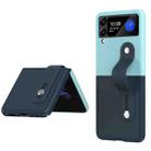 For Samsung Galaxy Z Flip3 5G Skin Contrast Wristband Folding Phone Case(Ice Blue + Dark Blue) - 1