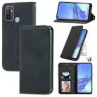 For OPPO A53 5G Retro Skin Feel Magnetic Horizontal Flip Leather Phone Case(Black) - 1