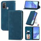 For OPPO A53 5G Retro Skin Feel Magnetic Horizontal Flip Leather Phone Case(Blue) - 1