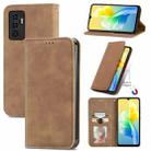 For vivo S10e Retro Skin Feel Magnetic Horizontal Flip Leather Phone Case(Brown) - 1