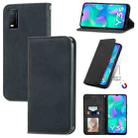 For vivo Y3s 2021 Retro Skin Feel Magnetic Horizontal Flip Leather Phone Case(Black) - 1