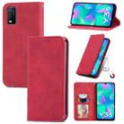 For vivo Y3s 2021 Retro Skin Feel Magnetic Horizontal Flip Leather Phone Case(Red) - 1