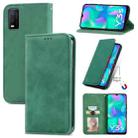 For vivo Y3s 2021 Retro Skin Feel Magnetic Horizontal Flip Leather Phone Case(Green) - 1