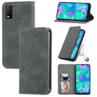 For vivo Y3s 2021 Retro Skin Feel Magnetic Horizontal Flip Leather Phone Case(Gray) - 1