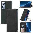 For Xiaomi 12 Pro Retro Skin Feel Magnetic Flip Leather Phone Case(Black) - 1