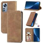 For Xiaomi 12 Pro Retro Skin Feel Magnetic Flip Leather Phone Case(Brown) - 1