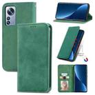 For Xiaomi 12 Pro Retro Skin Feel Magnetic Flip Leather Phone Case(Green) - 1