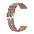For Samsung Galaxy Watch 3 45mm Calf Texture Sewing Thread Watch Band(Pink) - 1