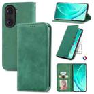 For Honor 60 Pro Retro Skin Feel Magnetic Horizontal Flip Leather Phone Case(Green) - 1