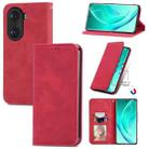 For Honor 60 Pro Retro Skin Feel Magnetic Horizontal Flip Leather Phone Case(Red) - 1