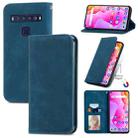 For TCL 10L Retro Skin Feel Magnetic Horizontal Flip Leather Phone Case(Blue) - 1